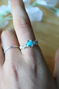 Image 2 of Size 7.5 Turqoise Silver Ring