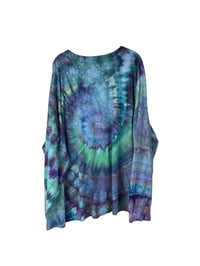 Image 7 of 4XL Unisex Adult Soft Long Sleeve Tee in Mermaid Spiral Ice Dye