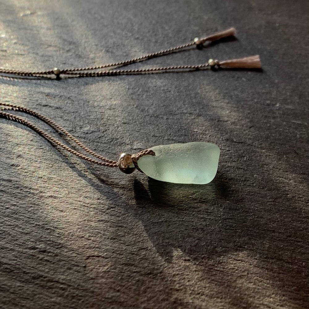 Image of Pale blue sea glass necklace