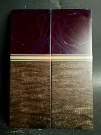 Image 2 of Mesh Resin & Redwood Burl Segmented Knife Scales