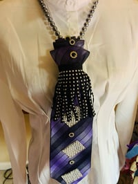 Image 2 of Purple Tassel  ” Tie Necklace