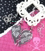 Image of BEST BITCHES - MATURE- Best Friends Two Necklace Set in Mirrored Silver Laser Cut Acrylic