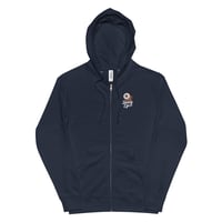 Image 2 of Flaming Eye Unisex Fleece Zip Hoodie - Navy