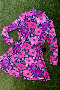 Image 1 of Twiggy Mini in the Love child Print (Purple) size XS/S and size XL/2XL ready to ship