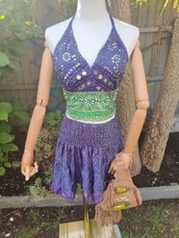Image 3 of Bralette halter neck top -Purple Green
