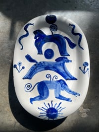 Full moon, sun rise -29cm oval platter