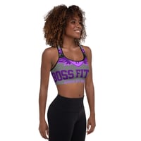 Image 2 of BOSSFITTED Purple and Grey Padded Sports Bra