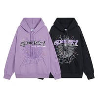 Purple Sp5der Hoodies