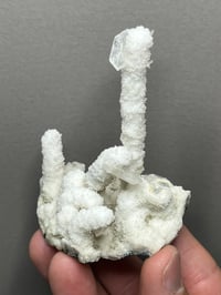 Image 3 of Quartz Stalagmite Coated With Aragonite & Clear Rhombohedral Calcite #2440