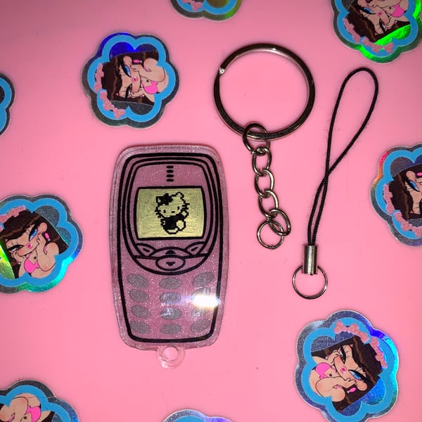 Image of Kitty Cell Phone Charm/Keychain 