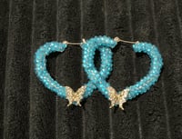 Teal butterfly earrings
