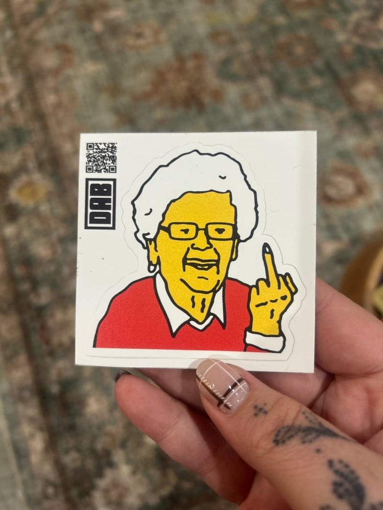 Image of Sassy Grandma Middle Finger Sticker or Magnet