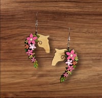 Image 2 of 3D Floral Horse Earring 