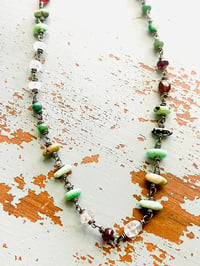 Image 1 of New Lander variscite emerald and garnet necklace 