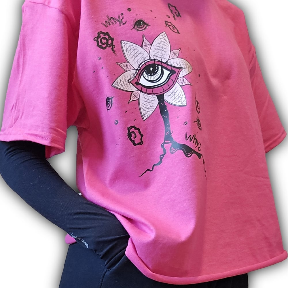 Image of why¿? cropped t-shirt pink