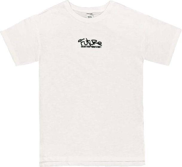 White T-shirt With Small Text printed