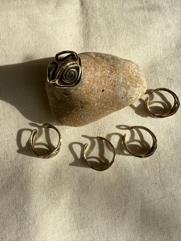 Image of Hand crafted adjustable brass ring
