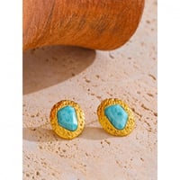 Image 3 of TIA Natural Amazonite 18ct Gold Plated Earrings