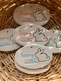 Image 8 of Pastel Polka Dot Happy Easter Bunny Oval Tile