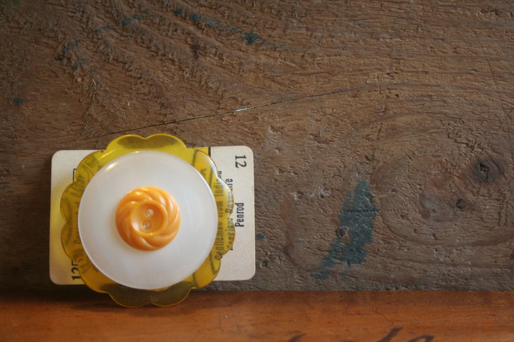 Image of Vintage buckle and button brooch - sunshine