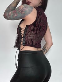 Image 3 of Fire Lace Up Top (made to order)