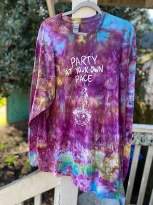 Image of 2XL Party At Your Own Pace Long Sleeve Tie Dye Shirt 2