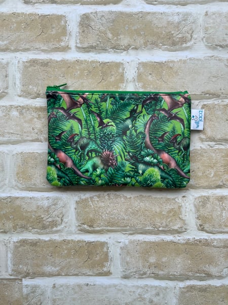 Image of Vinyl Zipper Pouch - small - Dinosaurs