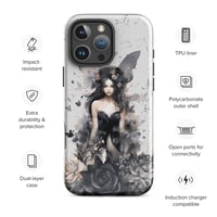 Image 1 of Dark Fairy and Flowers Goth Inspired Mystical Fantasy Tough Case for iPhone®