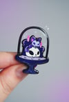 Skellekat and Pumpkat terrarium pins