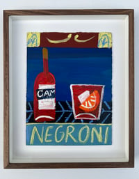 Negroni on blue in Walnut Frame