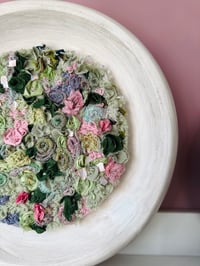 Image 1 of White Framed Circle Of Stitch -Pinks