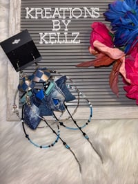 Image 1 of Denim Enchanted Cascade LARGE HOOP