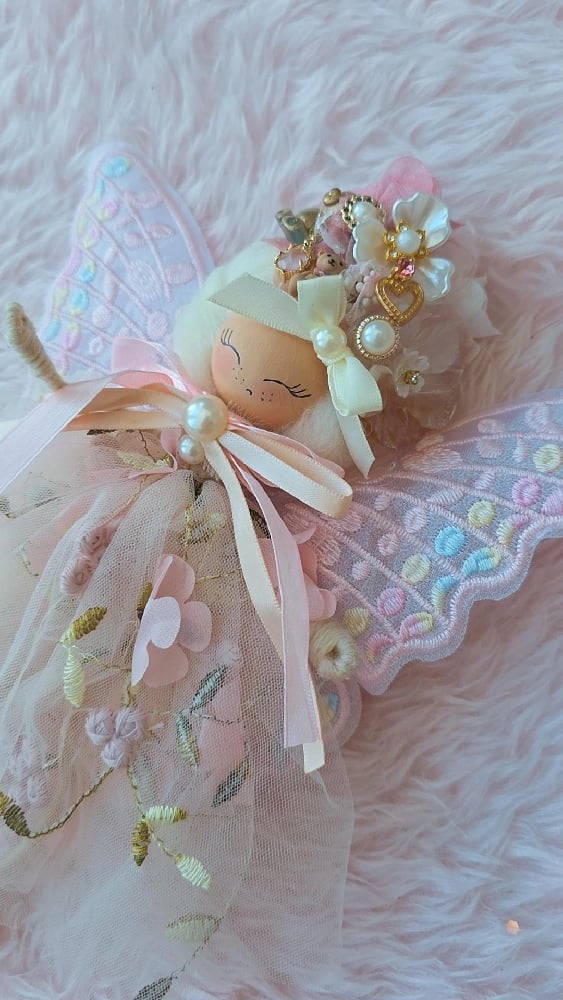Image of Large pink and gold vintage fairy 