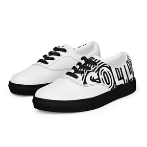 Image of Black Solid Printed Shoes