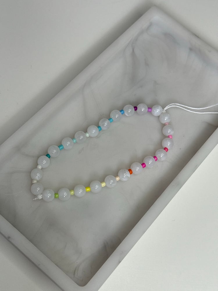 Image of Rainbow Beaded Phone Charm
