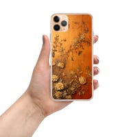 Image 2 of Baroque Goth Inspired Gold and Orange Textured Floral Look Clear Case for iPhone®