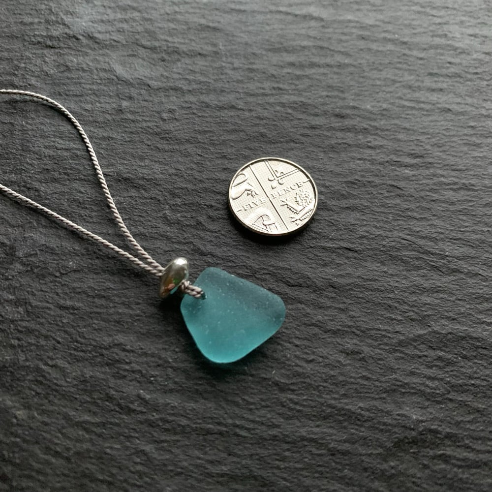 Image of Turquoise sea glass necklace - Covehithe