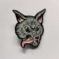 Image 3 of Wolf Head Enamel Pin