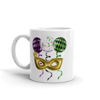 Image 3 of Let's Celebrate, Mardi Gras White glossy mug