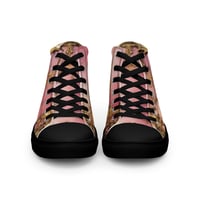 Image 12 of Pastel Pink Tattered Texture Gold Goth Lolita Baroque Inspired Women’s high top canvas shoes