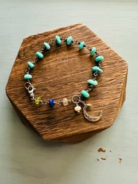 Image 7 of Turquoise Nugget Bracelet With Moon Charm