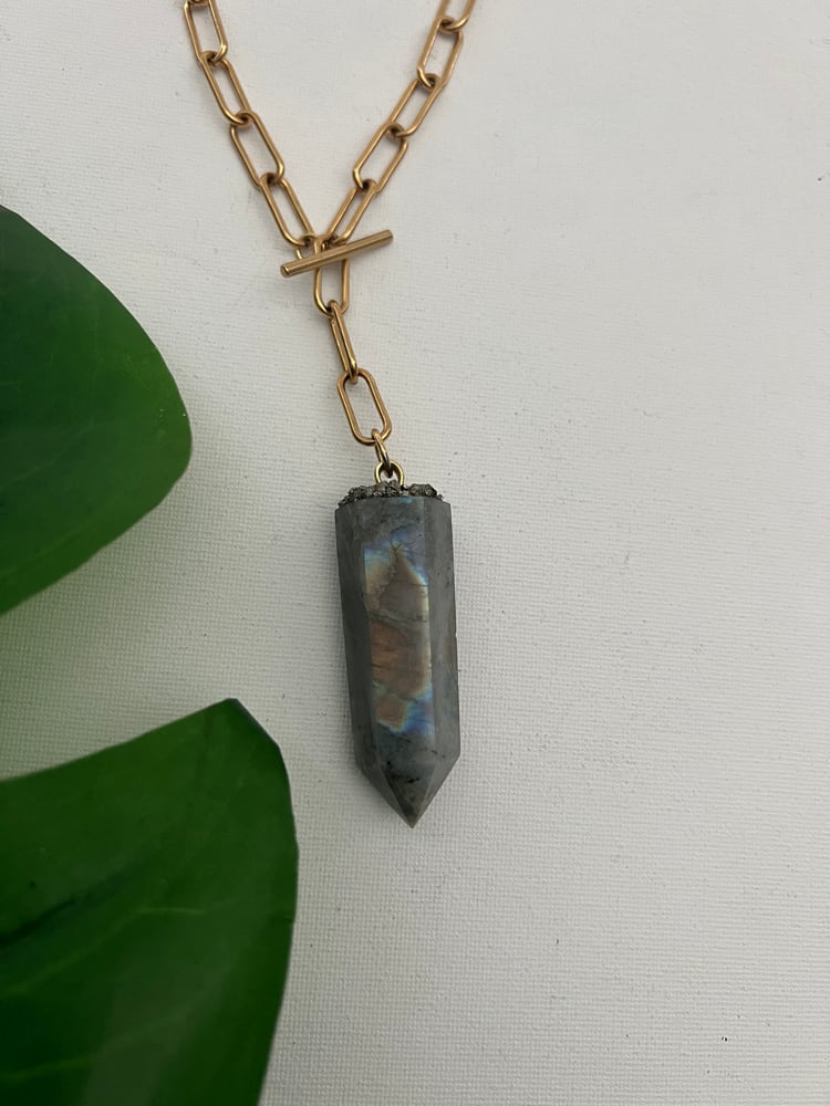 Image of BLURAY • Aqua Labradorite Crystal Necklace