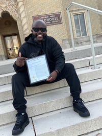 Image 1 of Triple Black jogging suit by maintain 