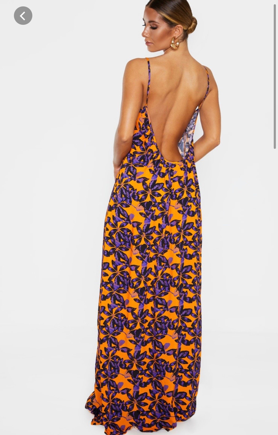 Image of LEAF PRINT LOW BACK BEACH MAXI DRESS (SIZE 8)