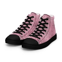 Image 8 of Pink & Black Spiderwebs Goth/Punk/Kawaii/Pastel Women’s high top canvas shoes