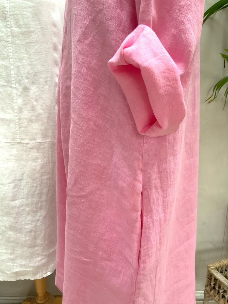 Image of Robe En Lin Daphné Rose Claire
