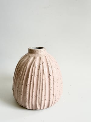 Image of Pink carved vase 