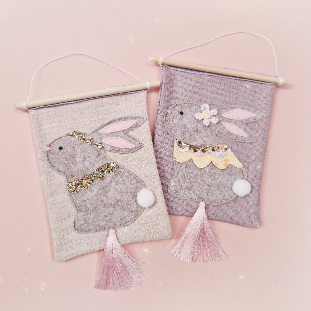 Image of Luxe Bunnikins Flag Hanging Decoration.