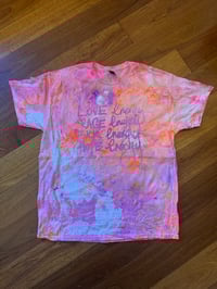Image 2 of Rainbow tie dye  Shirt with ‘Energies’ in light purple (XL)