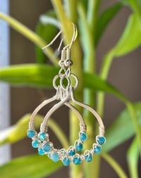 Image 1 of Blue Apatite Hoop Earrings